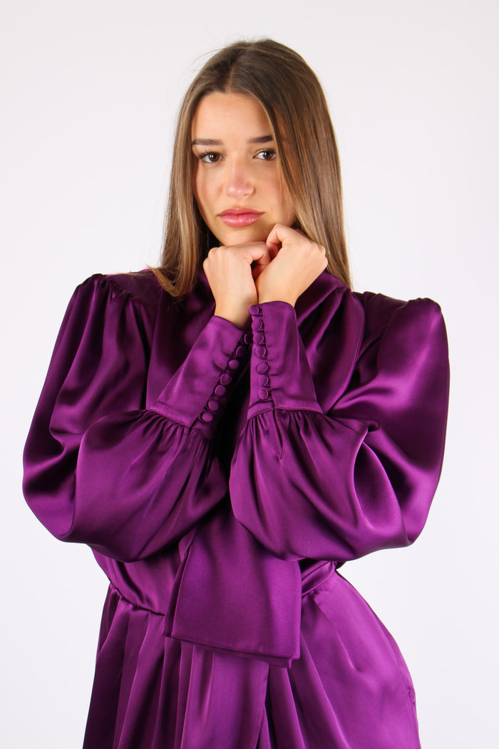 Abito Raso Fiocco Collo Dusty F.-6