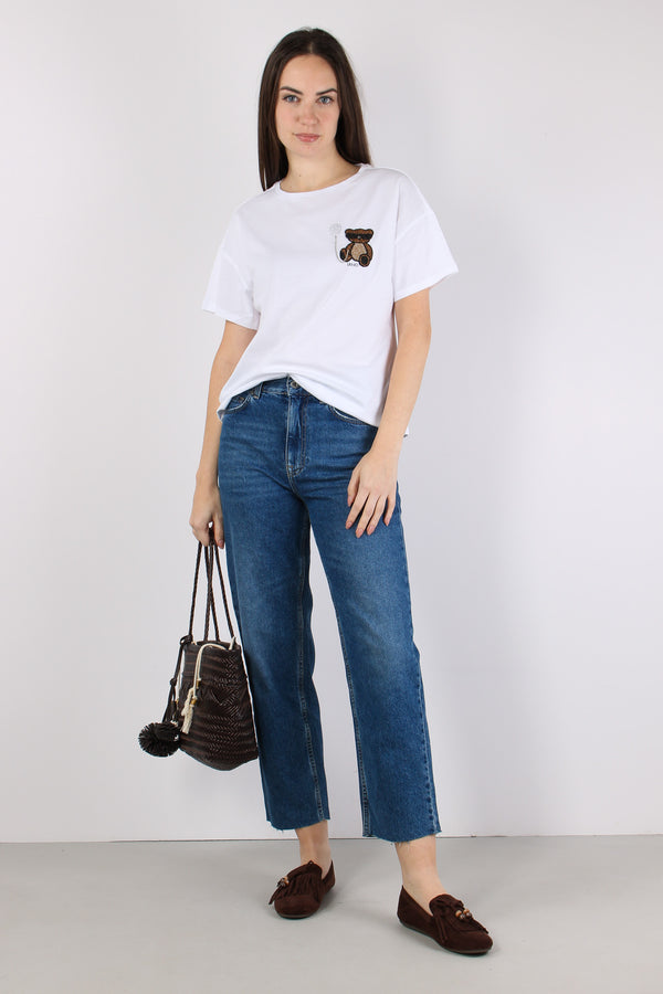 T-shirt Scatoletta Stampa Orso Bianco Bear