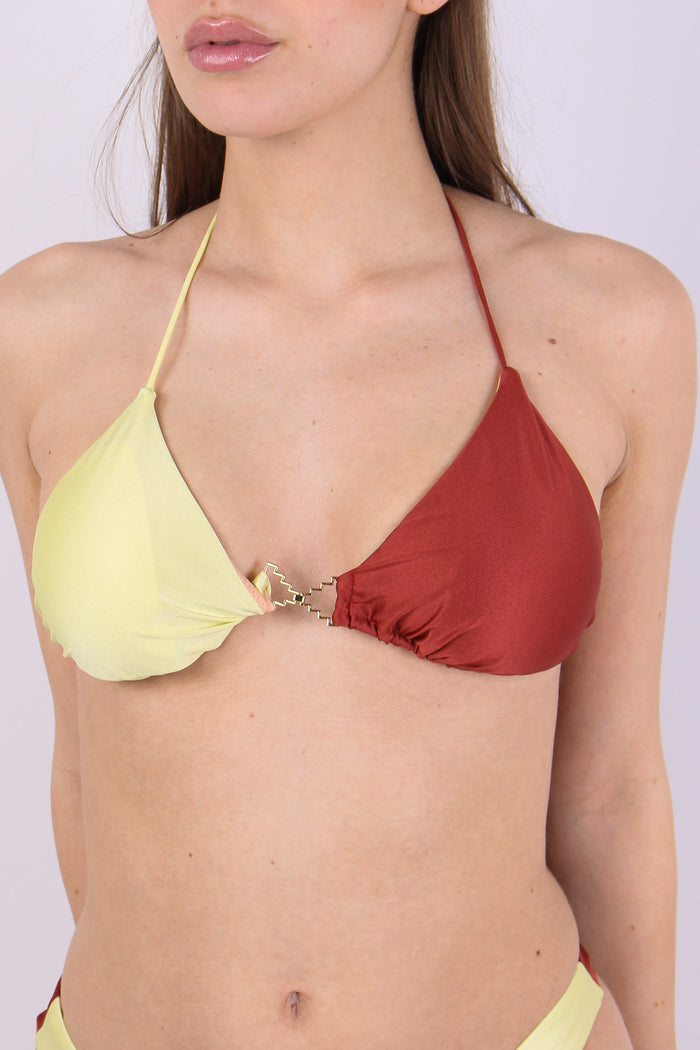Bikini Triangolo Bicolore Ruggine/oro-8