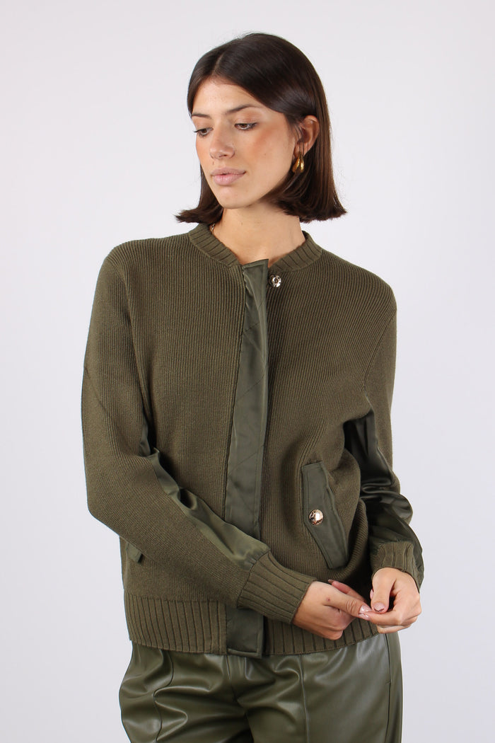 Maglia Full Zip Bomber Olive Night-6