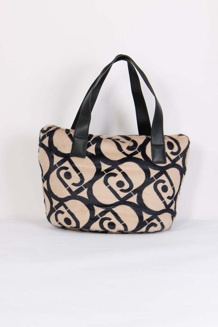 Shopping Ecopelliccia Neutro/nero-3