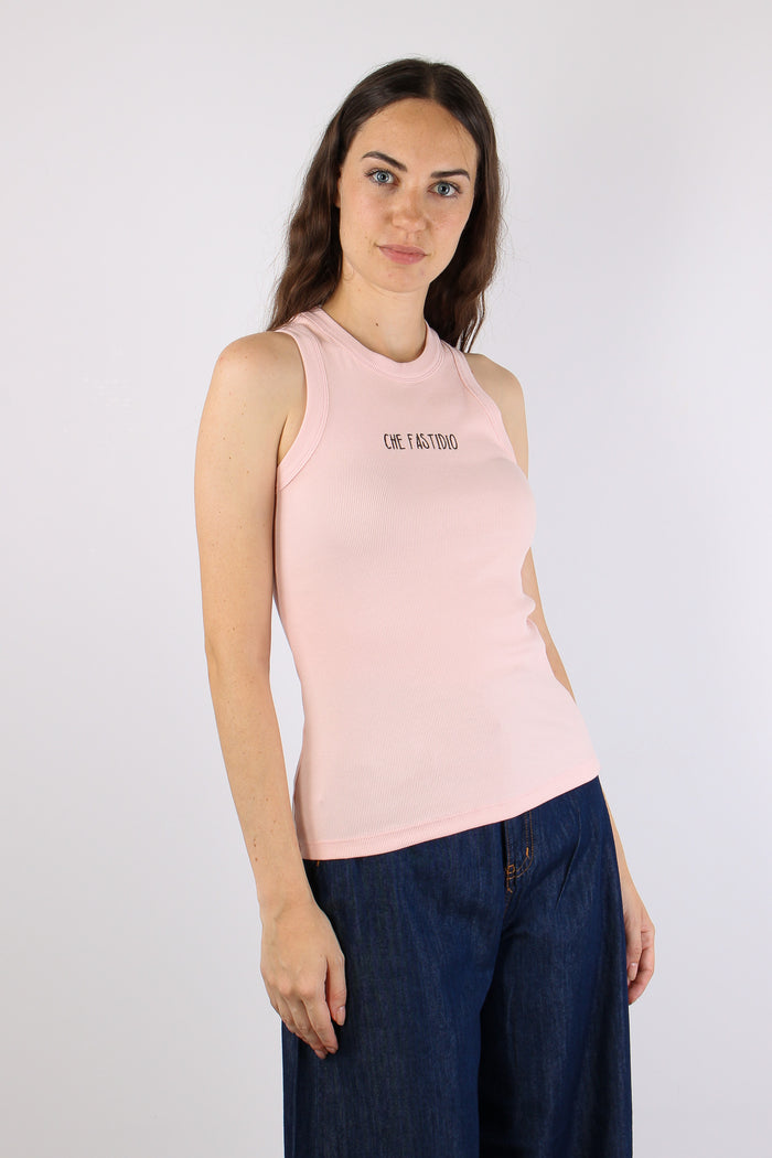 Canotta Costina Ricamo Che Fas Rosa-5