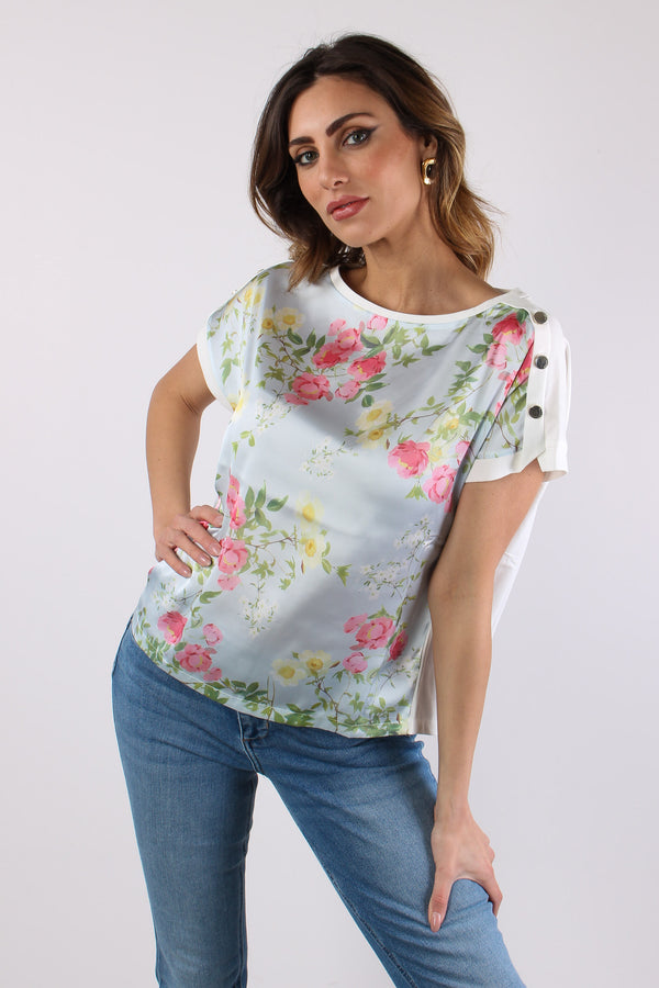 T-shirt Inserto Fantasia Bianco/botanic