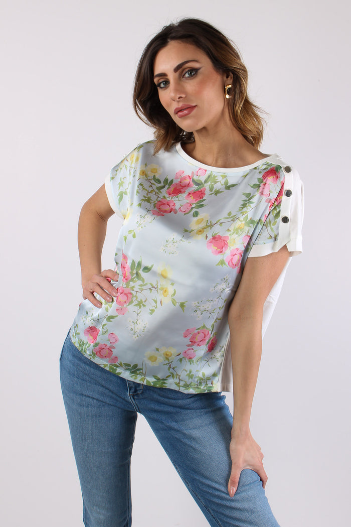 T-shirt Inserto Fantasia Bianco/botanic