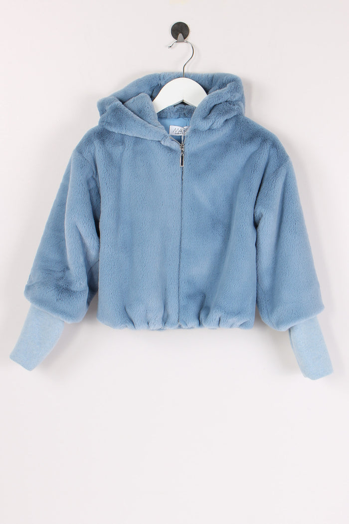 Pelliccia Cappuccio Azzurro