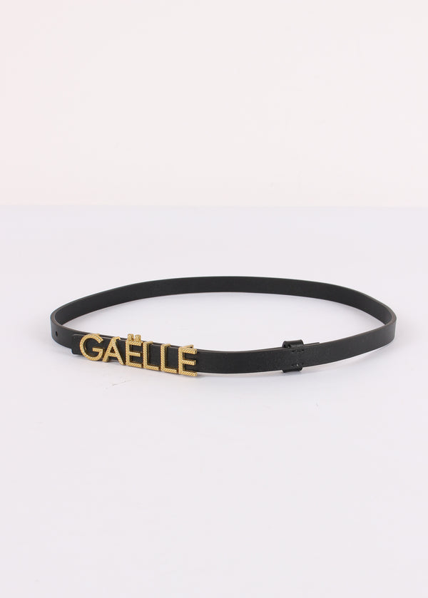 Cintura Pelle Liscia Logo Nero/oro