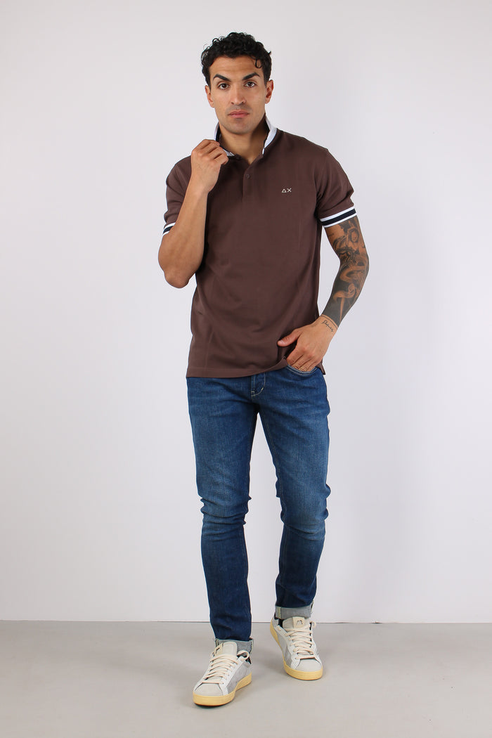 Polo Collo Bicolor Marrone-2