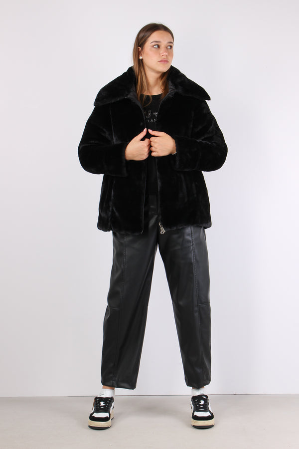 Ecopelliccia Reversibile Nero