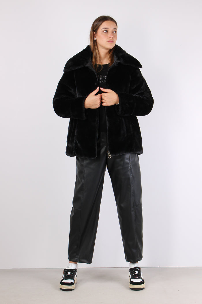 Ecopelliccia Reversibile Nero