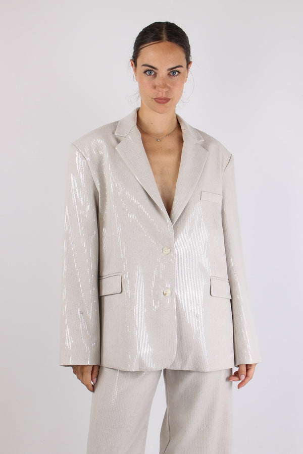 Giacca Paillettes Ecru-2