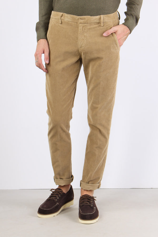 Gaubert Pantalone Velluto Mill Beige-2