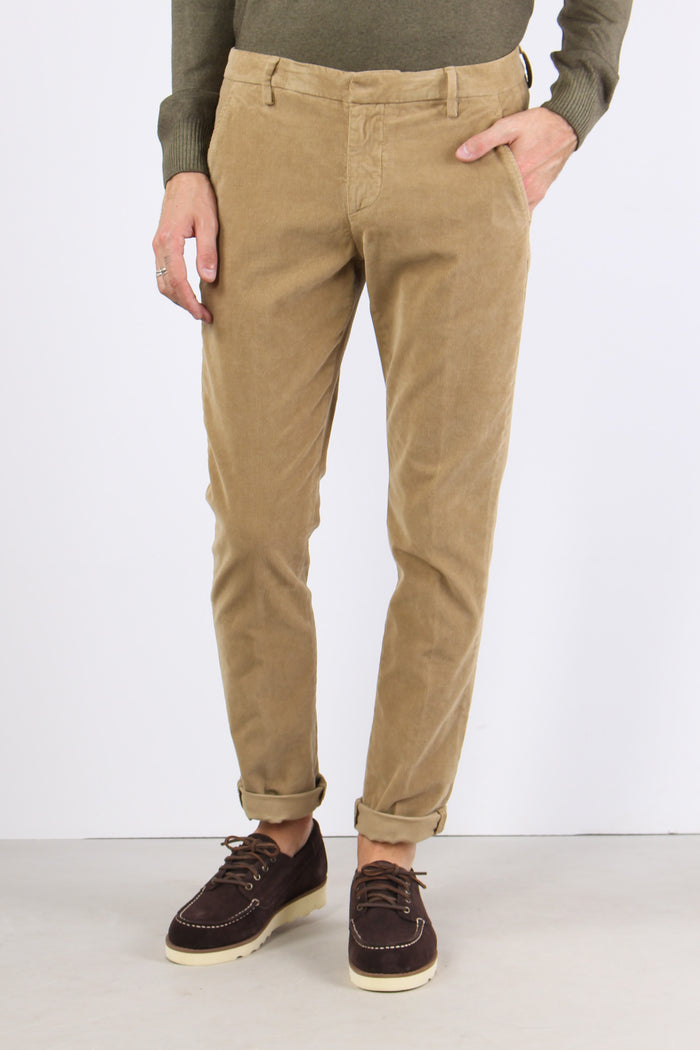 Gaubert Pantalone Velluto Mill Beige-2