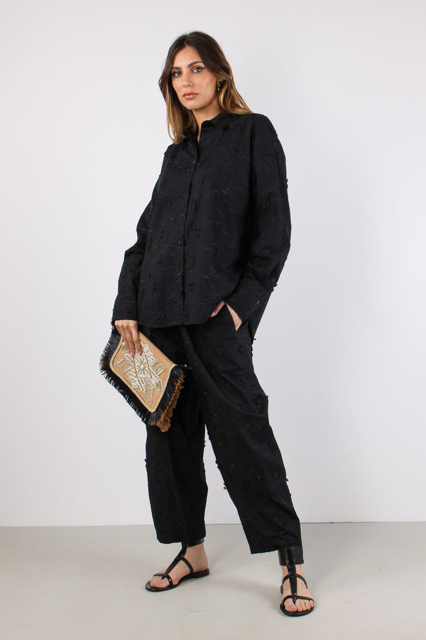 Camicia Fiocchi Retro Fiore 3d Nero