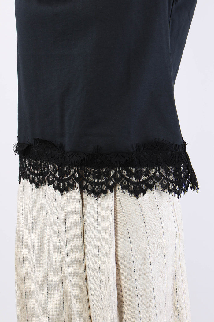 T-shirt Spalline Fondo Pizzo Piombo-8