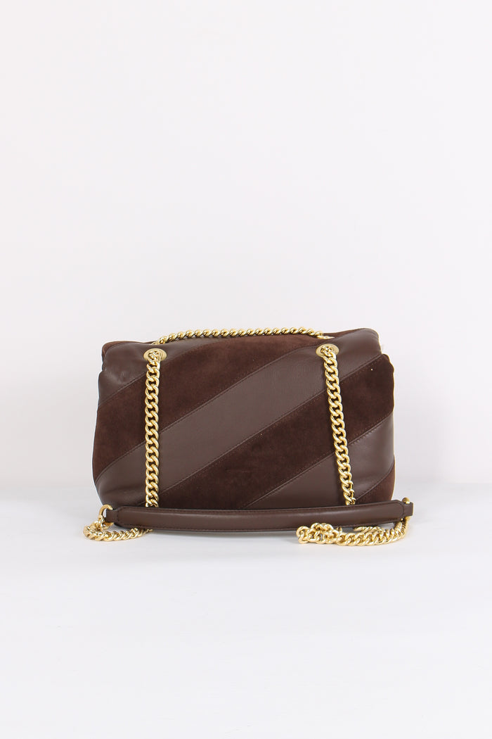 Tracolla  Love Puff Suede Marrone/castagna-3
