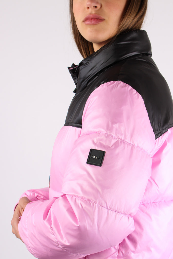 Piumino Collo In Piedi Rosa-6