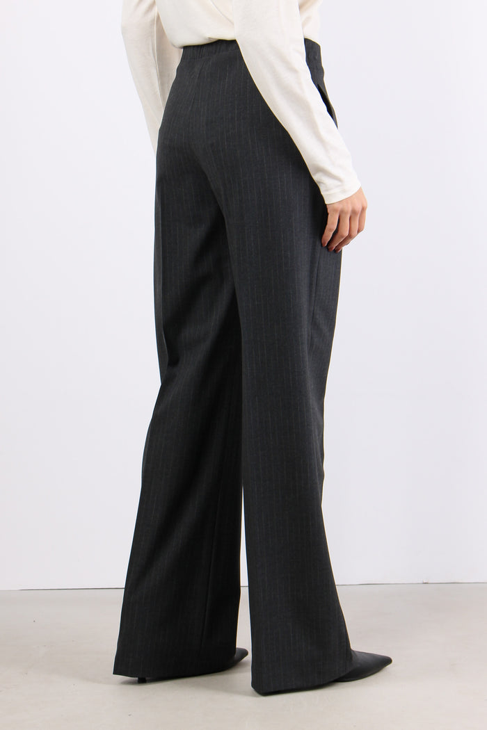 Pantalone Chino Gessato Grigio Scuro-5