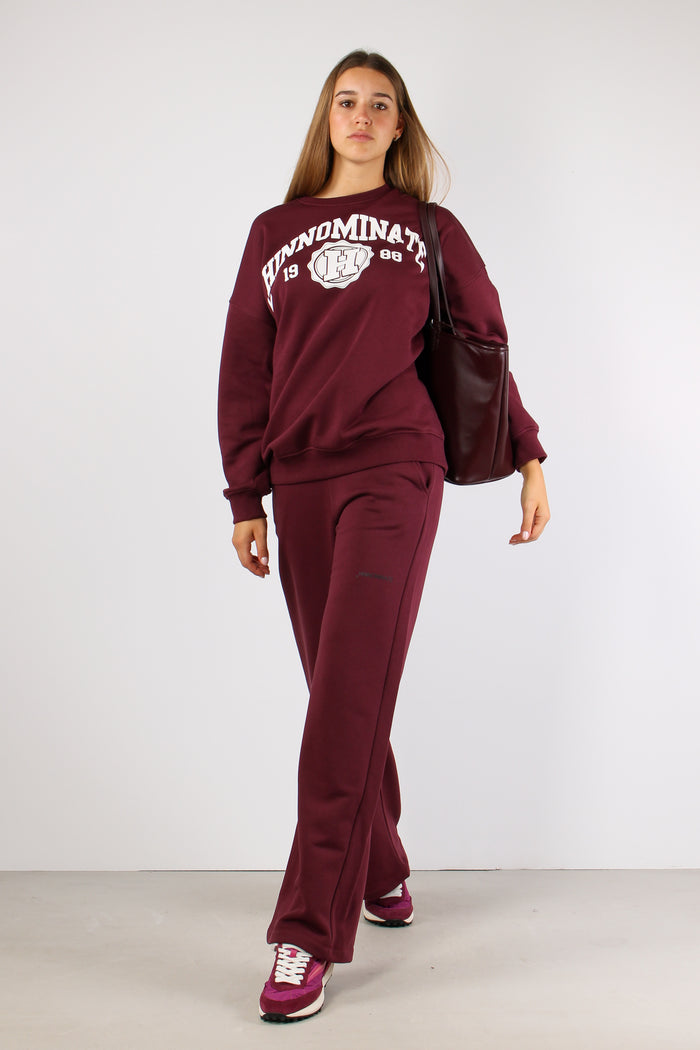 Pantalone Felpa Palazzo Bordeaux-6