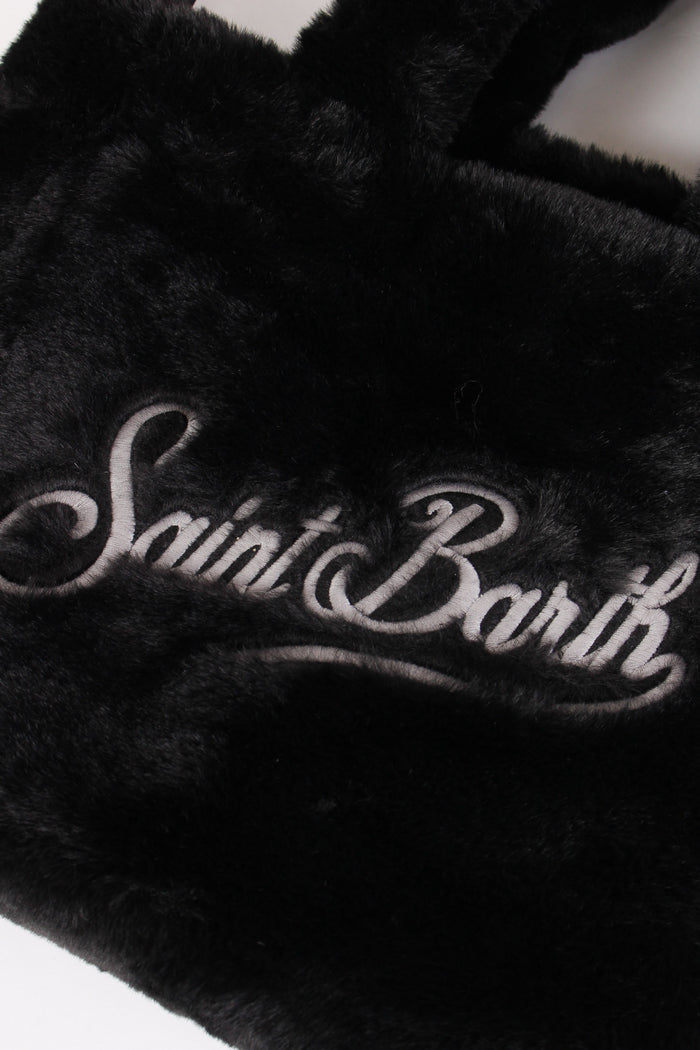 Borsa Mano Pelliccia Nero-5