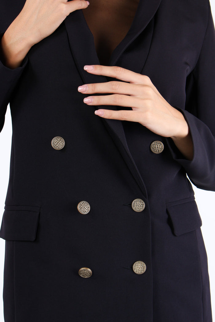 Giacca Doppiopetto Tessuto Tec Nero-7