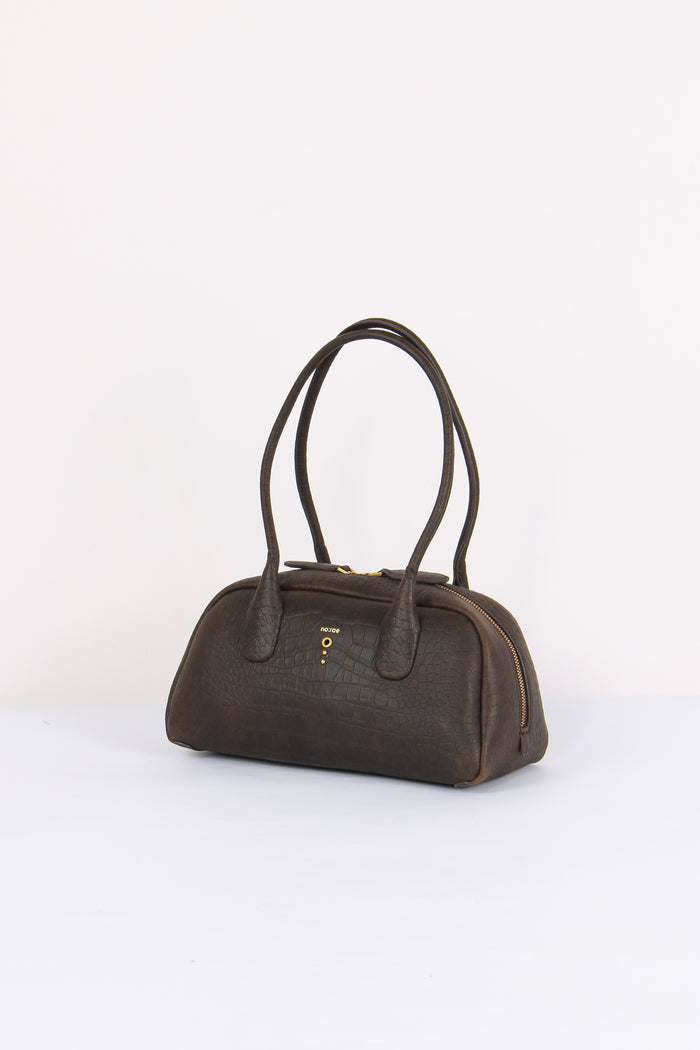 Baguette Stampa Cocco 2 Manici Dark Brown-2