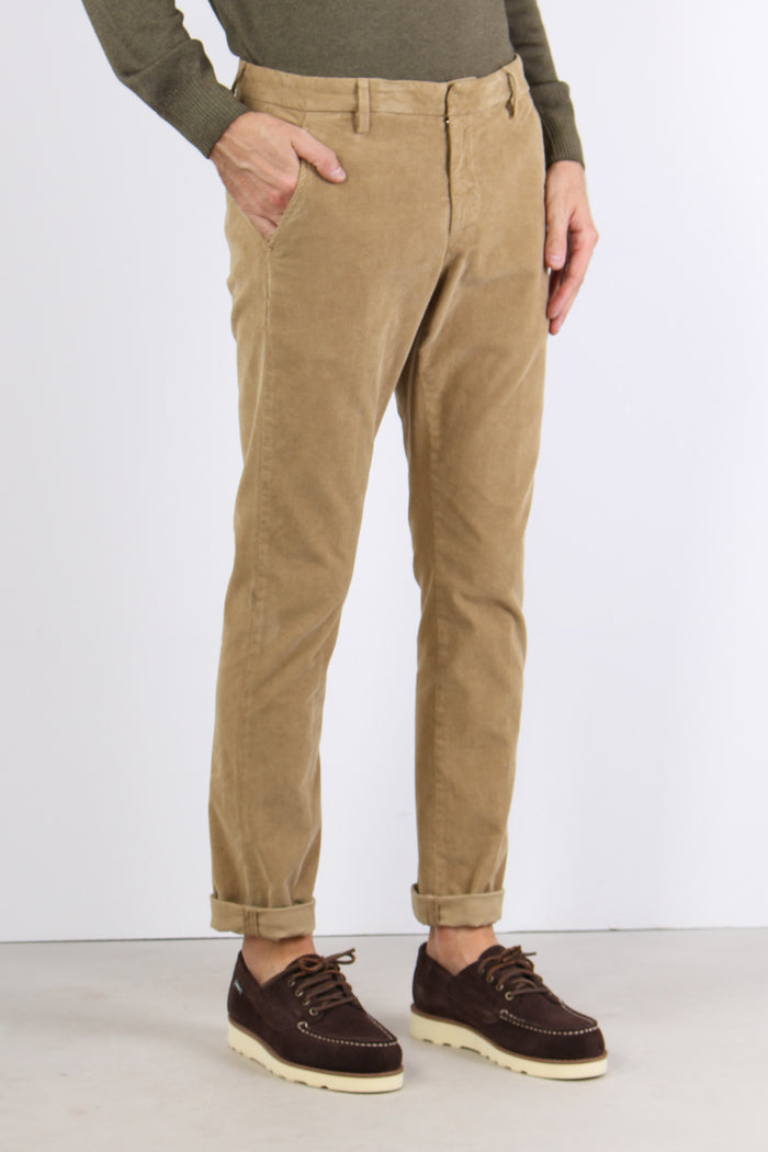 Gaubert Pantalone Velluto Mill Beige-7