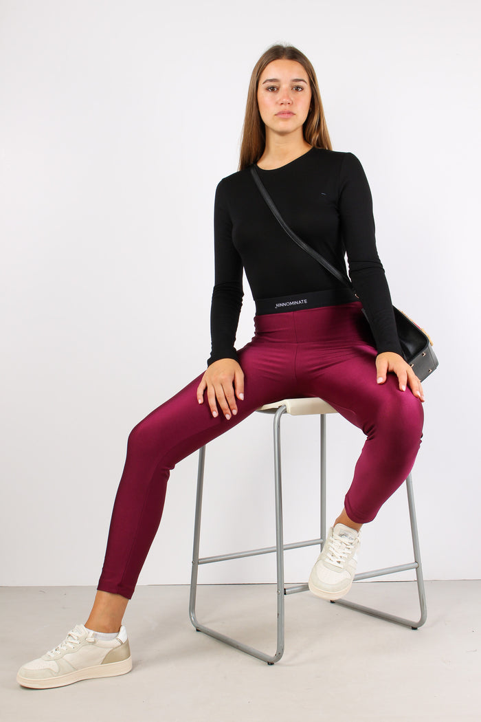 Leggins Elastico Logo Bordeaux-3