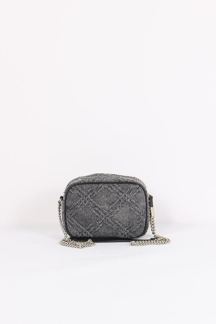Camera Bag Denim Sfrangiato Nero-4
