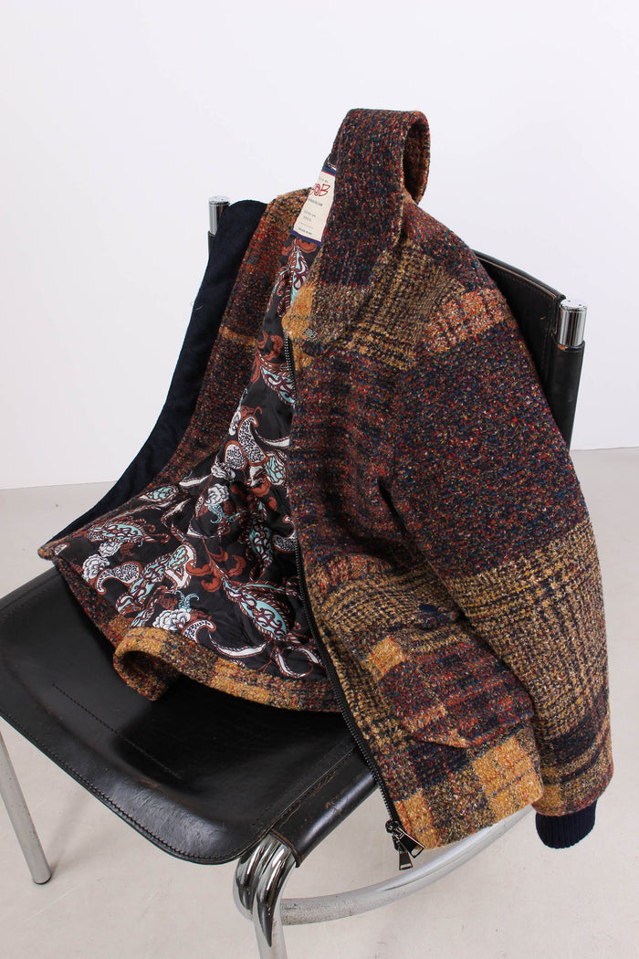 Giubbotto Corto Quadri Tasca T Ruggine-7