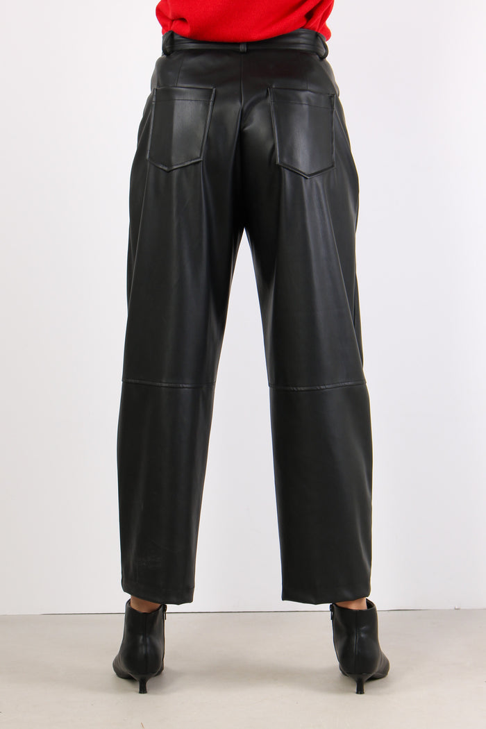 Pantalone Ecopelle Cucitura Ce Nero-4