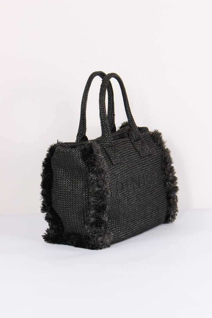 Shopping Beach Rafia Nero-5