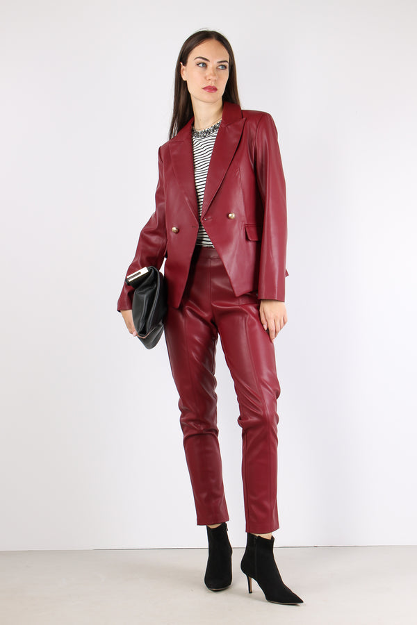 Margareta Giacca Ecopelle Bordeuax
