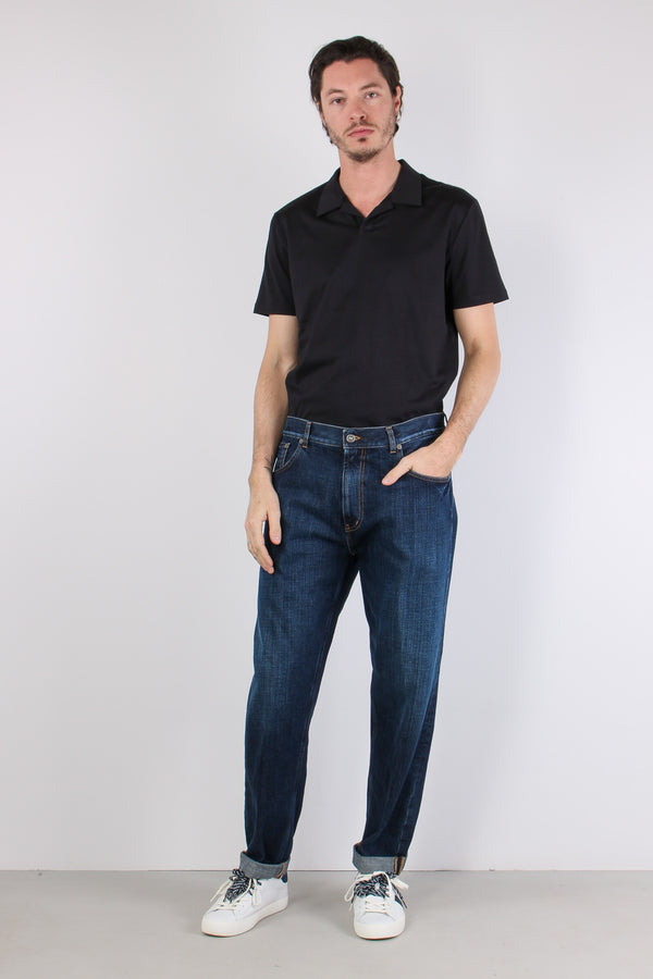 Ervin Denim Gamba Morbida Denim Scuro