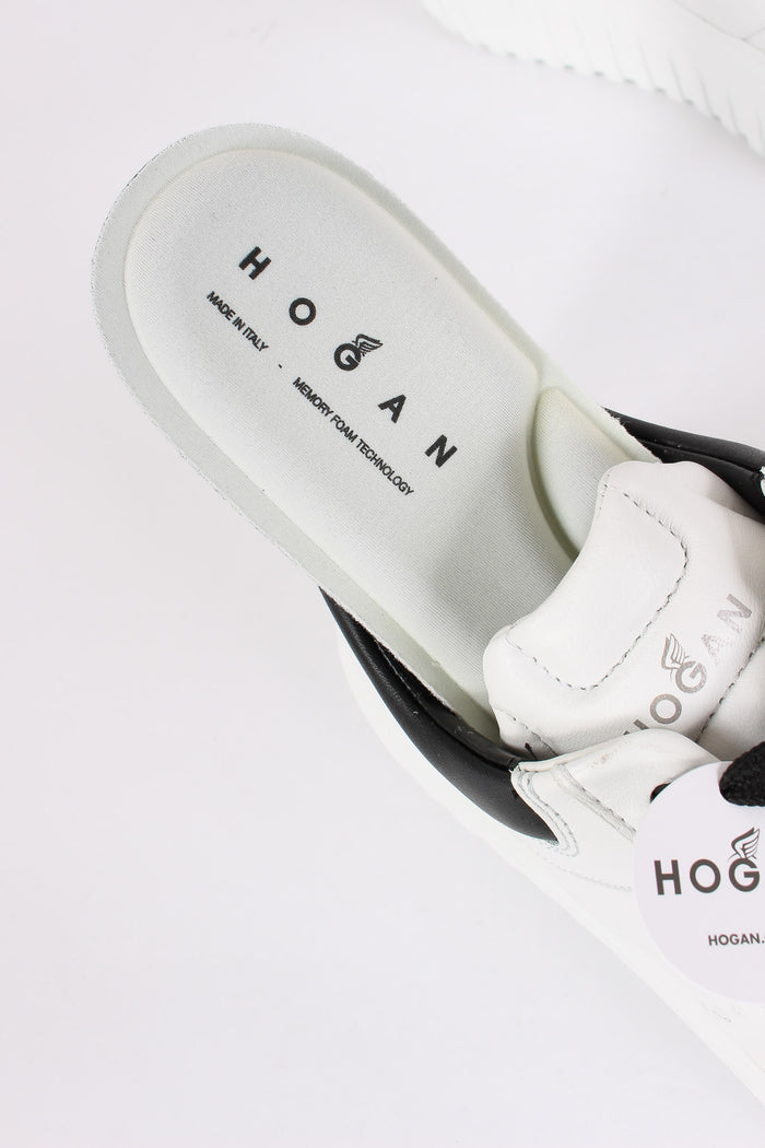 Sneaker Platform Suola Riga Bianco/nero-6