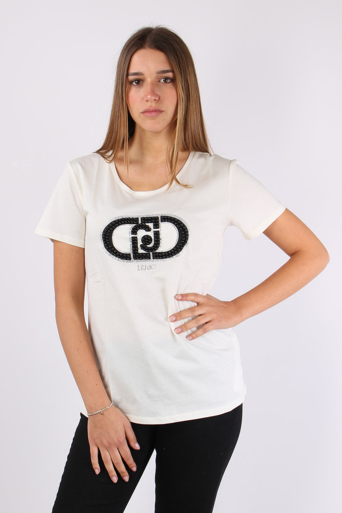 T-shirt Monogram Perle Bianco/monogram-3