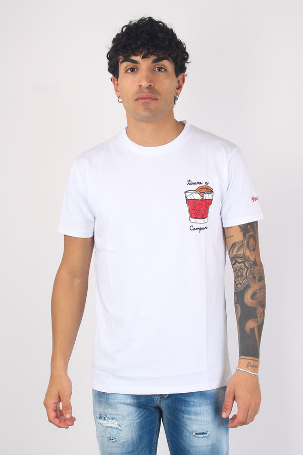 T-shirt Ricamo Campari Bianco