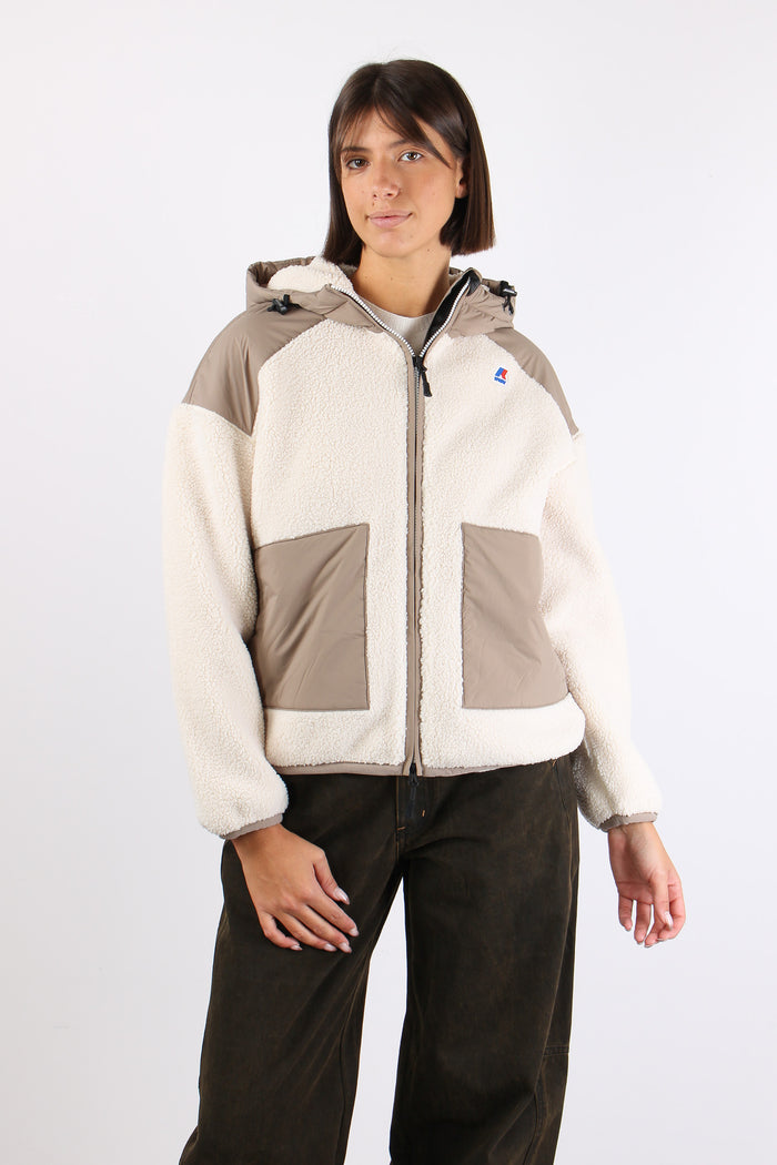 Giubbotto Inserto Teddy Beige/ecru-4