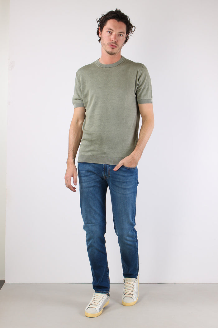 T-shirt Girocollo Basica Green Fade-5