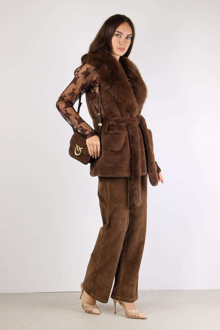 Penny Gilet Ecopelliccia Marrone