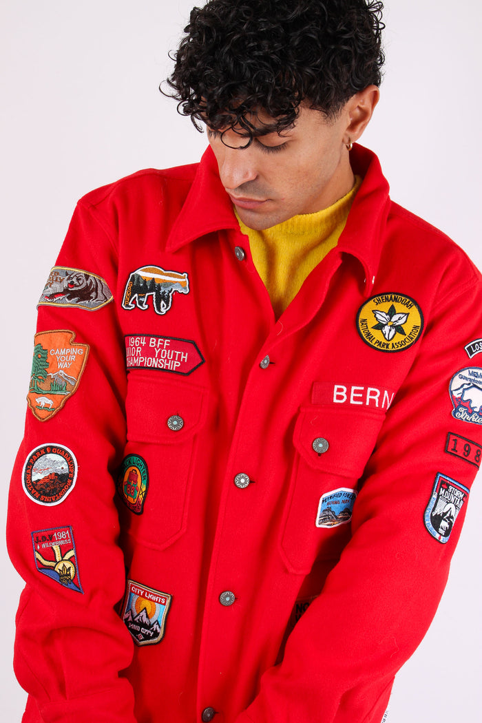 Giacca Misto Lana Patch Rubino-7