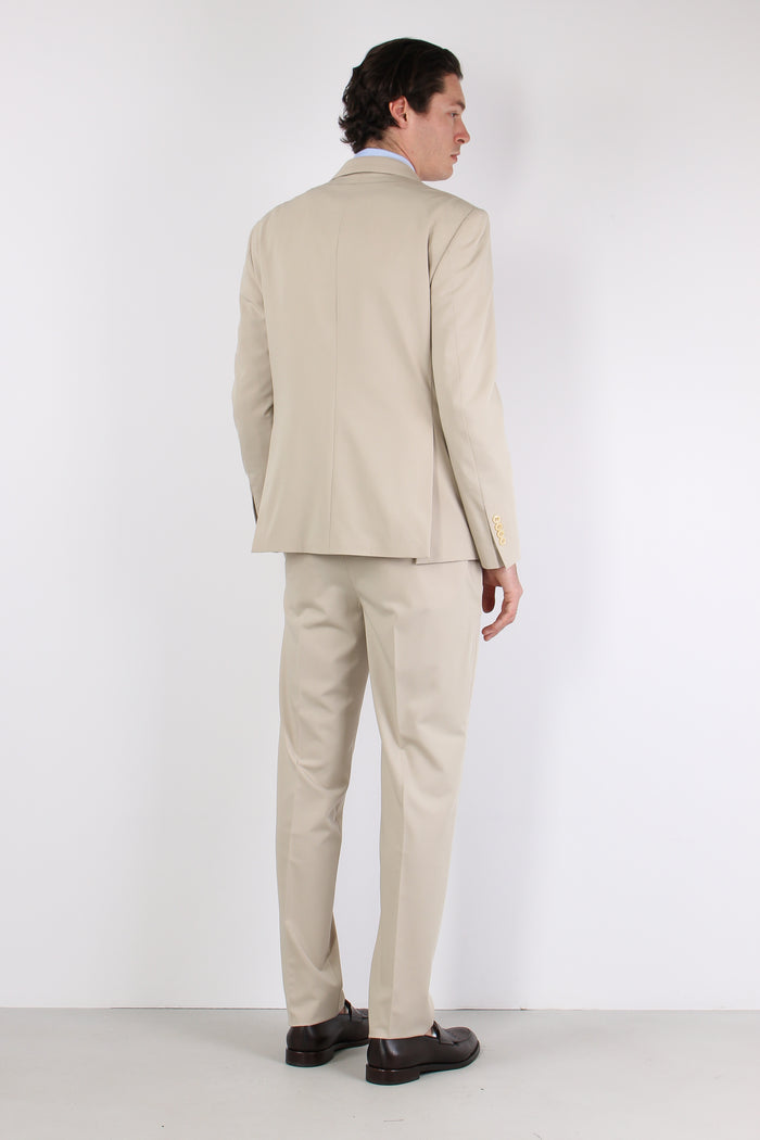 Abito Misto Lana Slim Beige-5