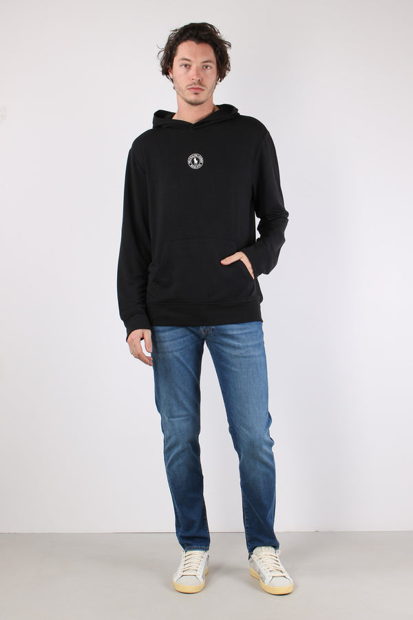 Felpa Cappuccio Logo Centrale Polo Black-2