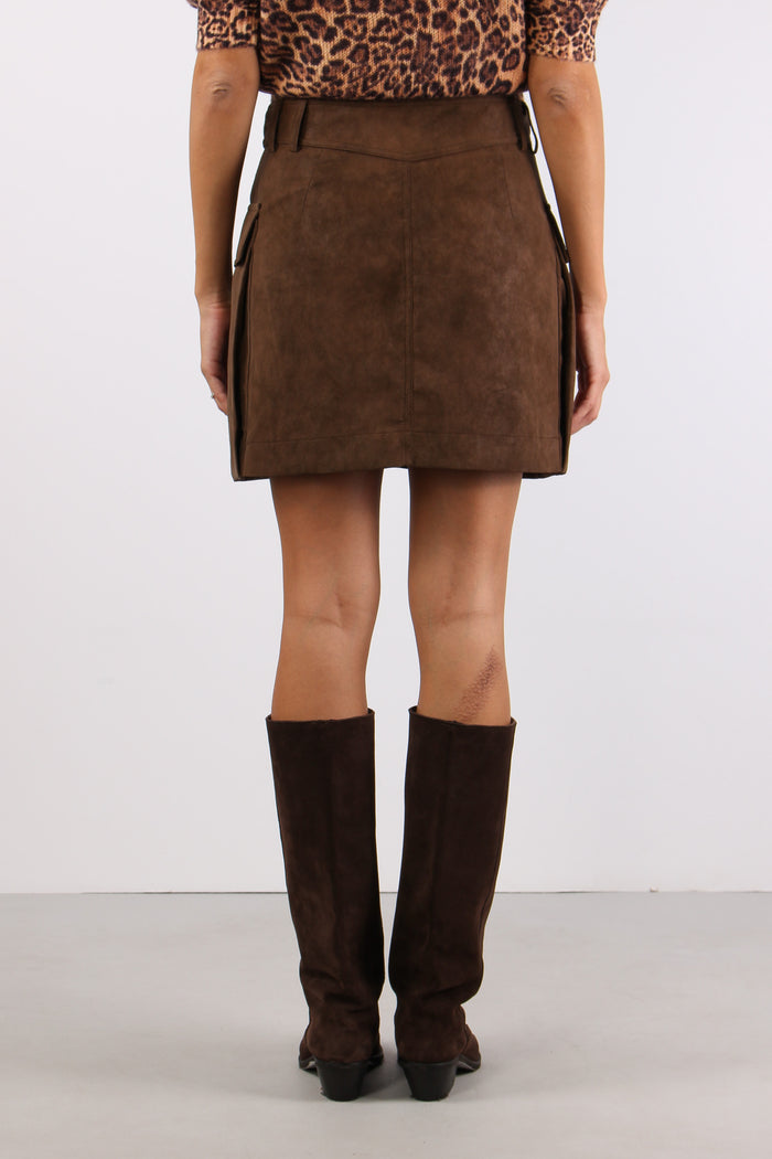 Minigonna Scamosciata Toffee-4