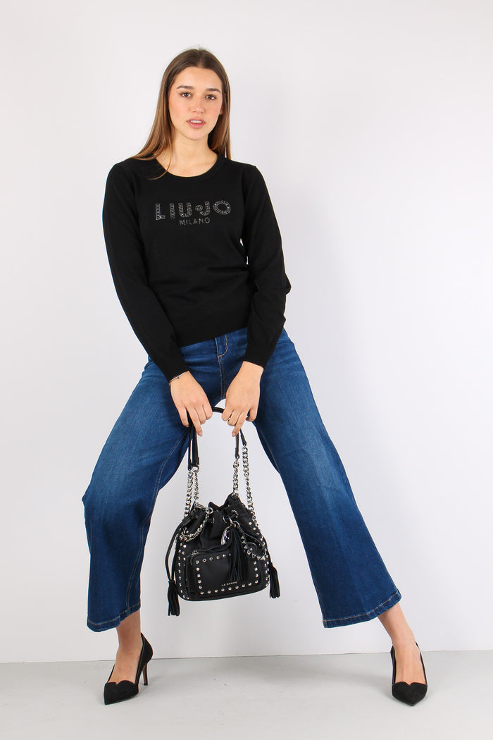 Maglia Logo Viscosa Nero-5