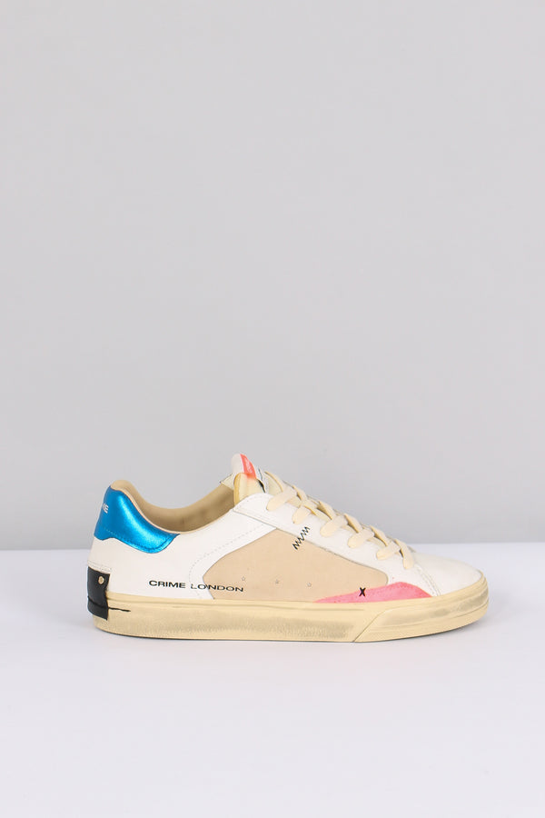 Sneakers Distressed Pacific Blue Bianco