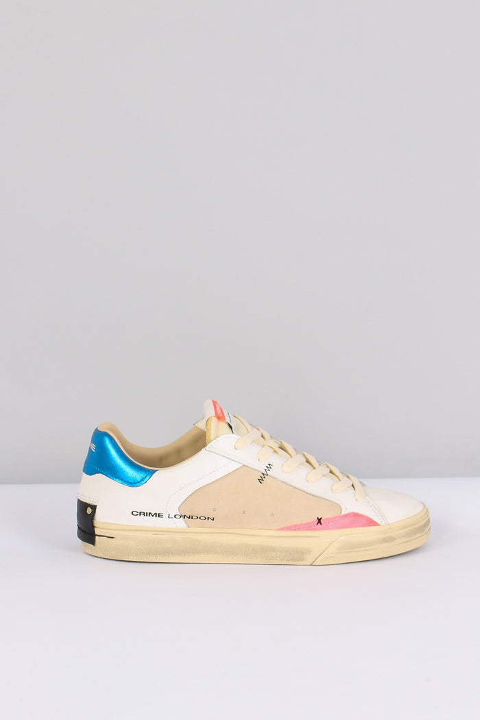 Sneakers Distressed Pacific Blue Bianco