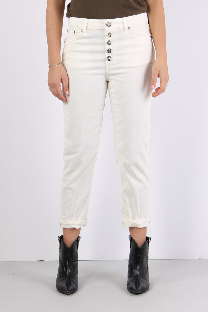 Koons Pantalone Velluto Mille Panna-3