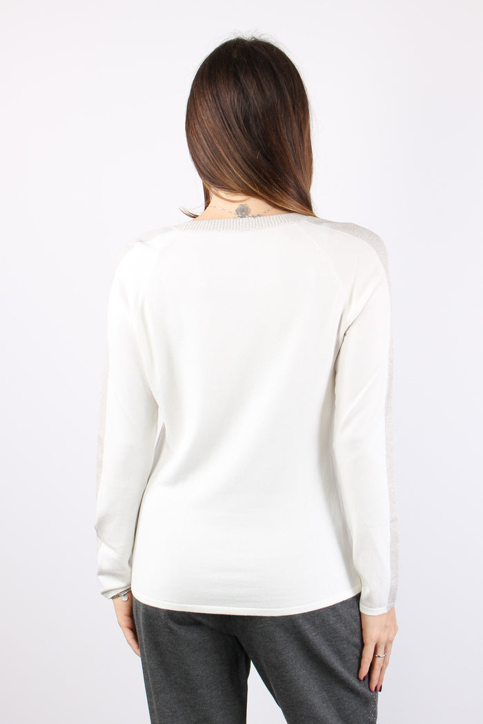 Maglia Scatoletta Spacchi Logo White Sugar-3