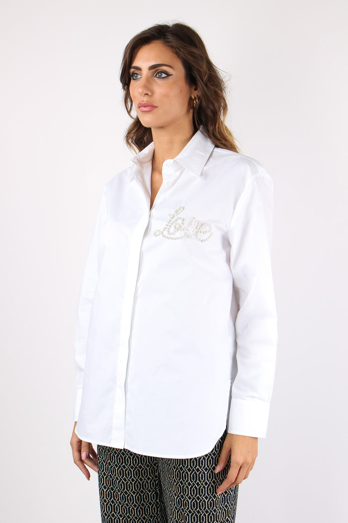Camicia Regular Applicazione P Bianco-3