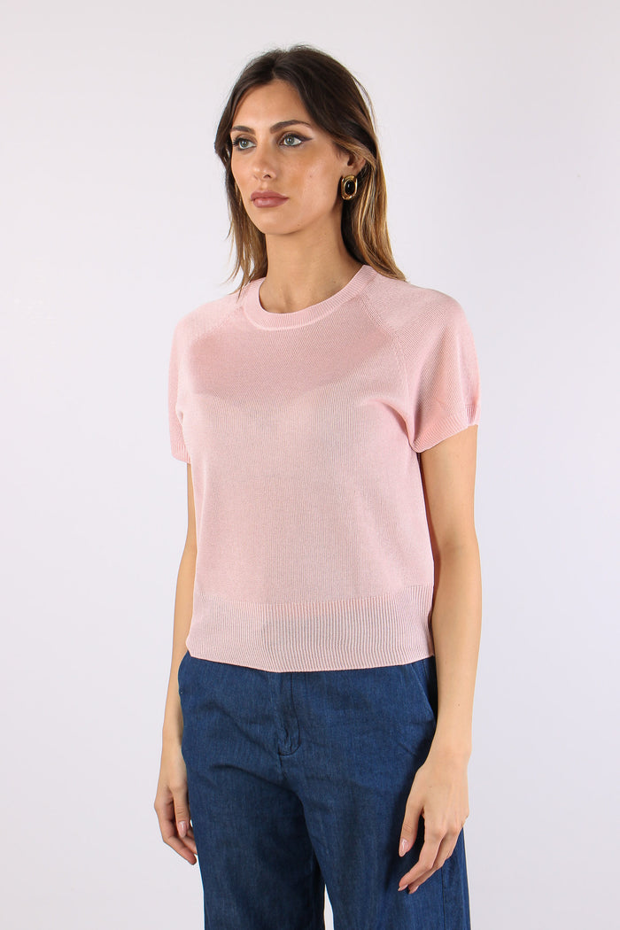 Maglia M/m Filo Cotone Rosa-3